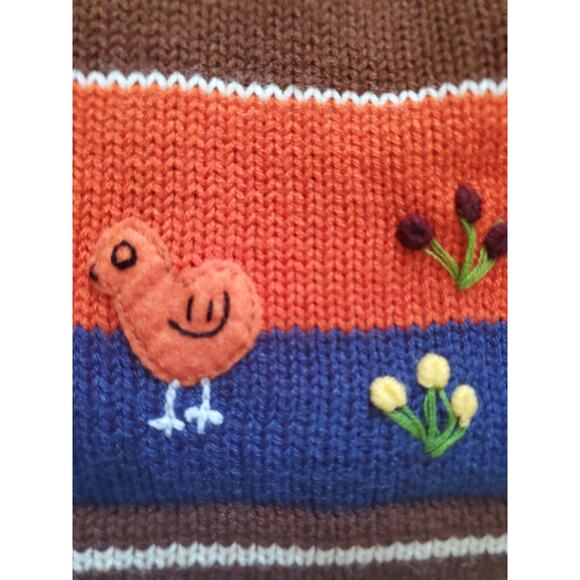 Sisandina Handicrafts Andes Appliques Embroidery Zip Knit Hoodie, Kids Size 4 - Picture 12 of 12